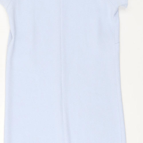 Atmosphere Womens Blue Polyester Shift Size 6 Boat Neck Zip
