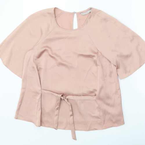 George Womens Pink Polyester Basic T-Shirt Size 10 Round Neck