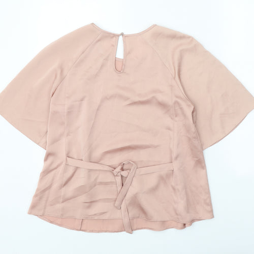 George Womens Pink Polyester Basic T-Shirt Size 10 Round Neck