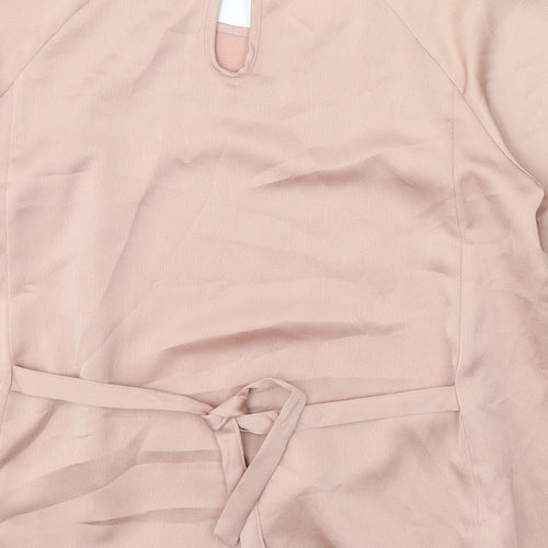 George Womens Pink Polyester Basic T-Shirt Size 10 Round Neck