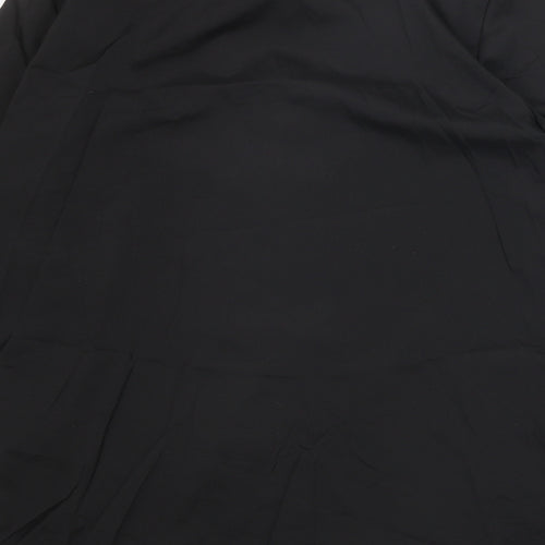 Preworn Womens Black Polyester Basic Button-Up Size XL Collared