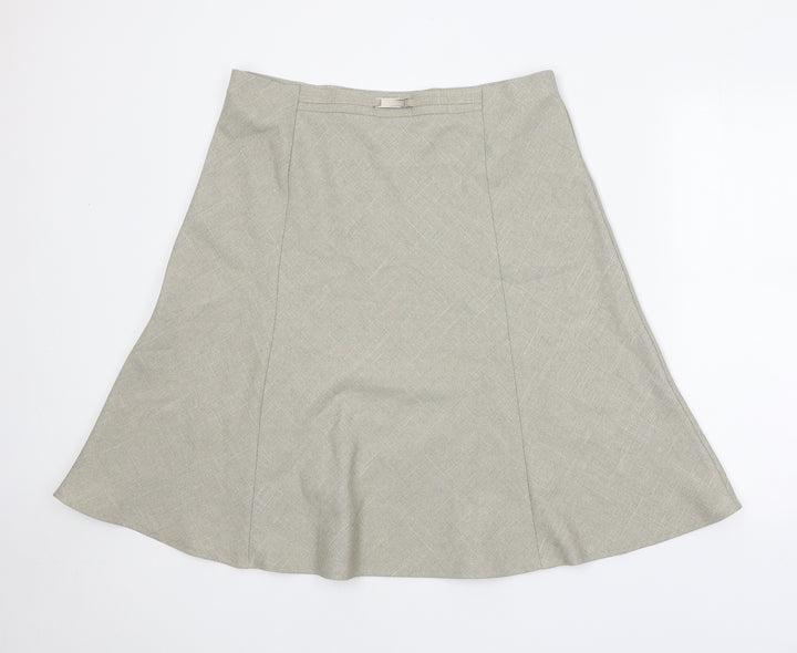 Honour Milburn Womens Beige Polyester Flare Skirt Size 16