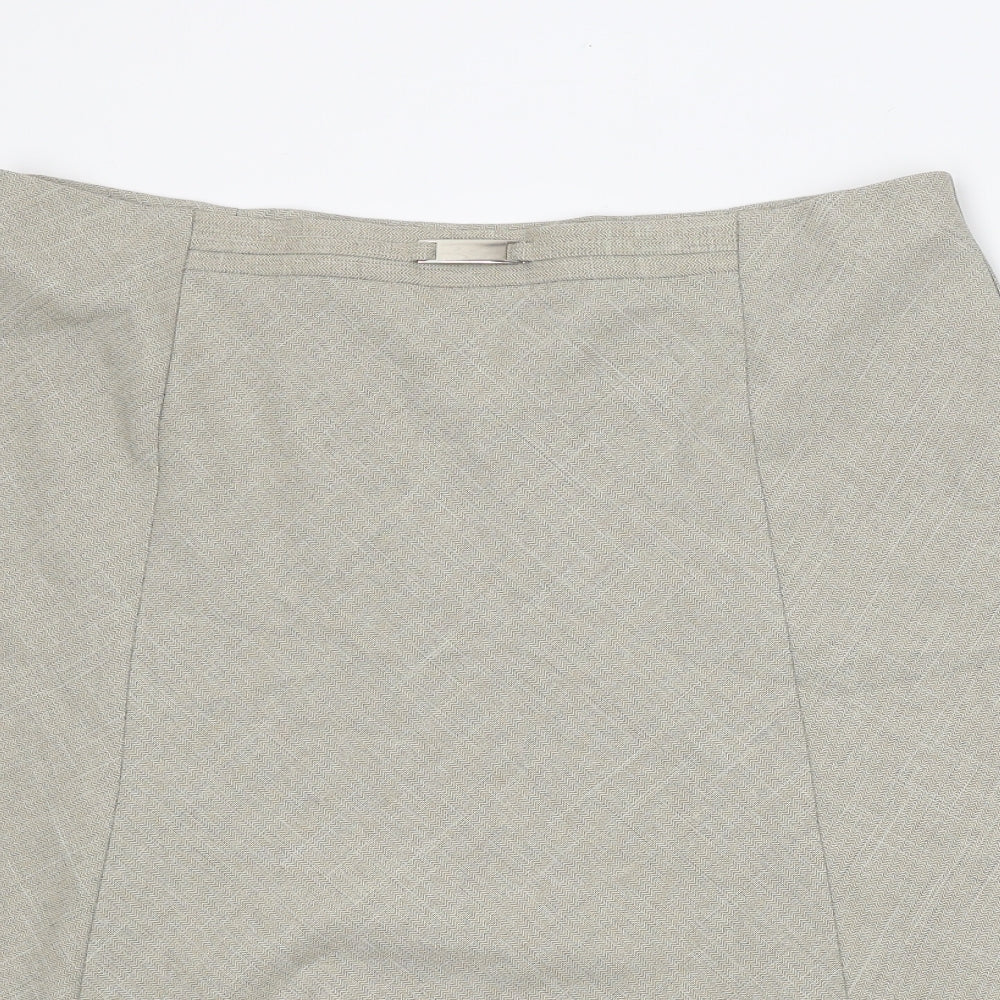 Honour Milburn Womens Beige Polyester Flare Skirt Size 16