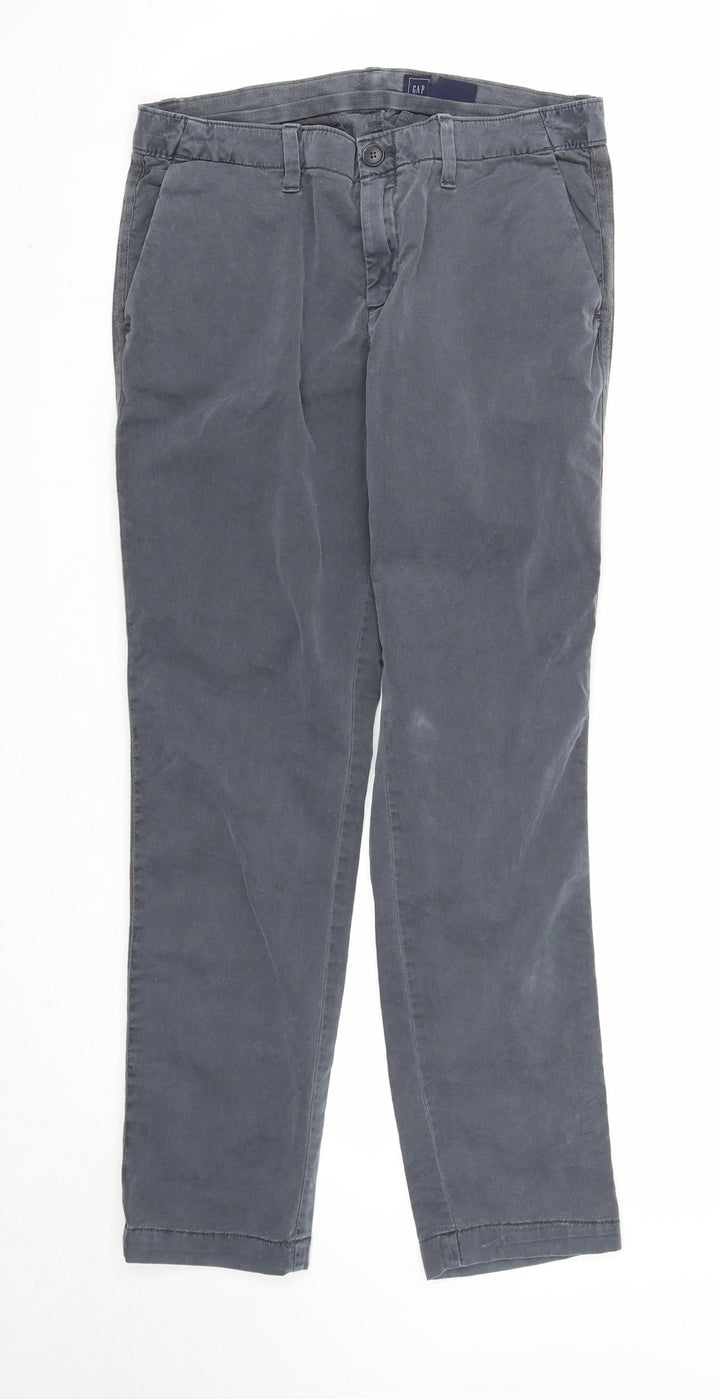 Gap Womens Grey Cotton Straight Jeans Size 8 Regular Zip