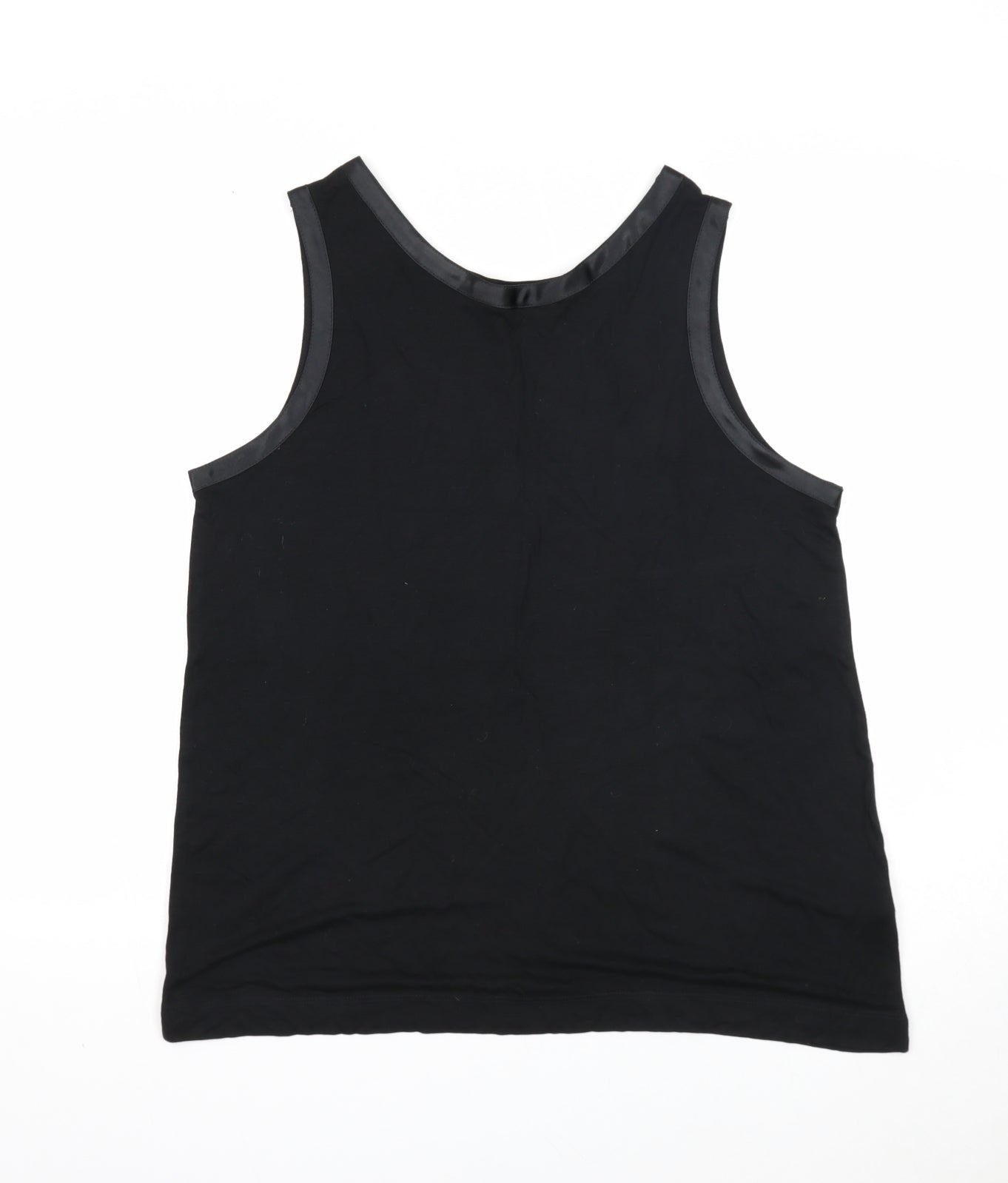 Marks and Spencer Womens Black Polyester Basic Tank Size 18 Round Neck