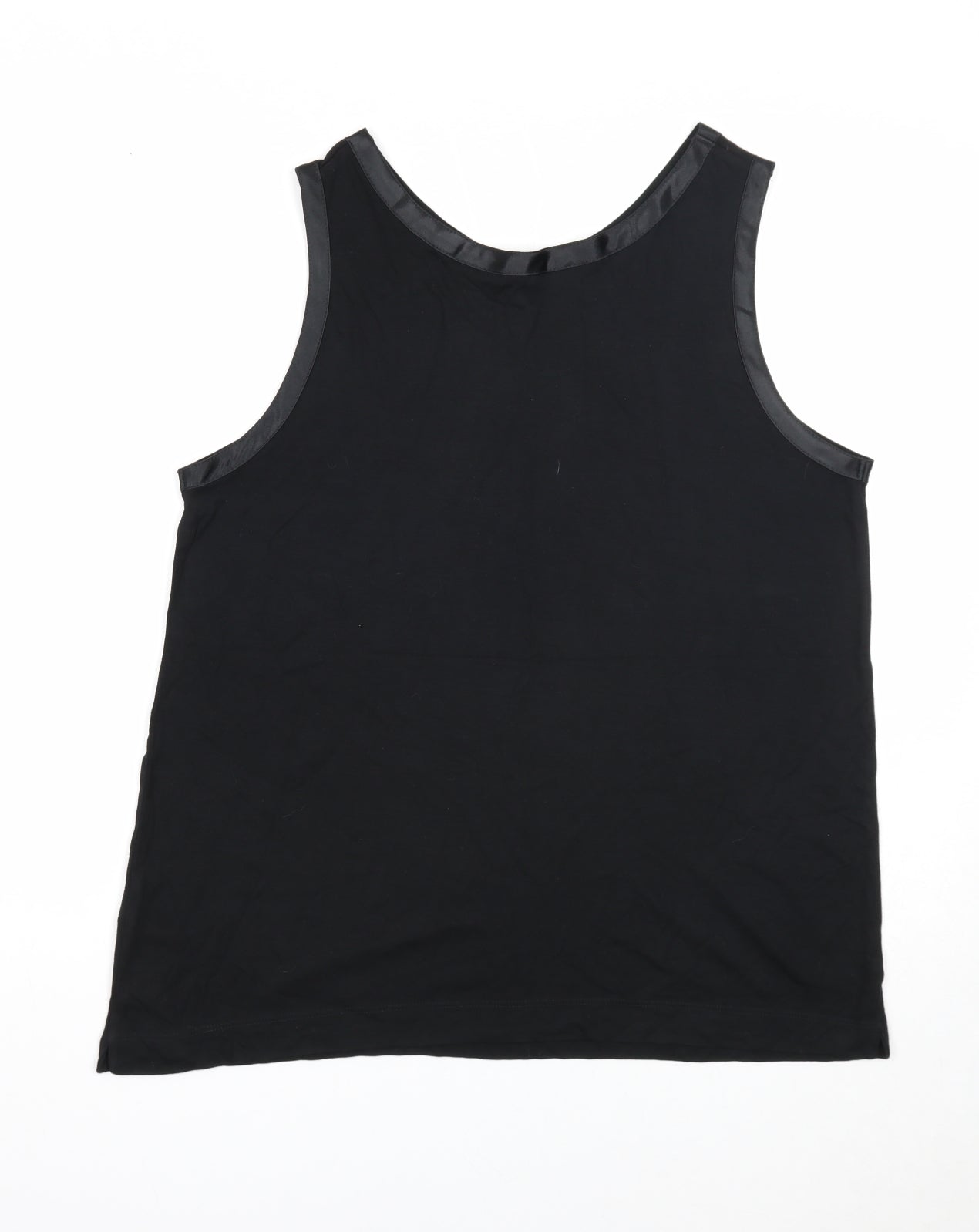 Marks and Spencer Womens Black Polyester Basic Tank Size 18 Round Neck