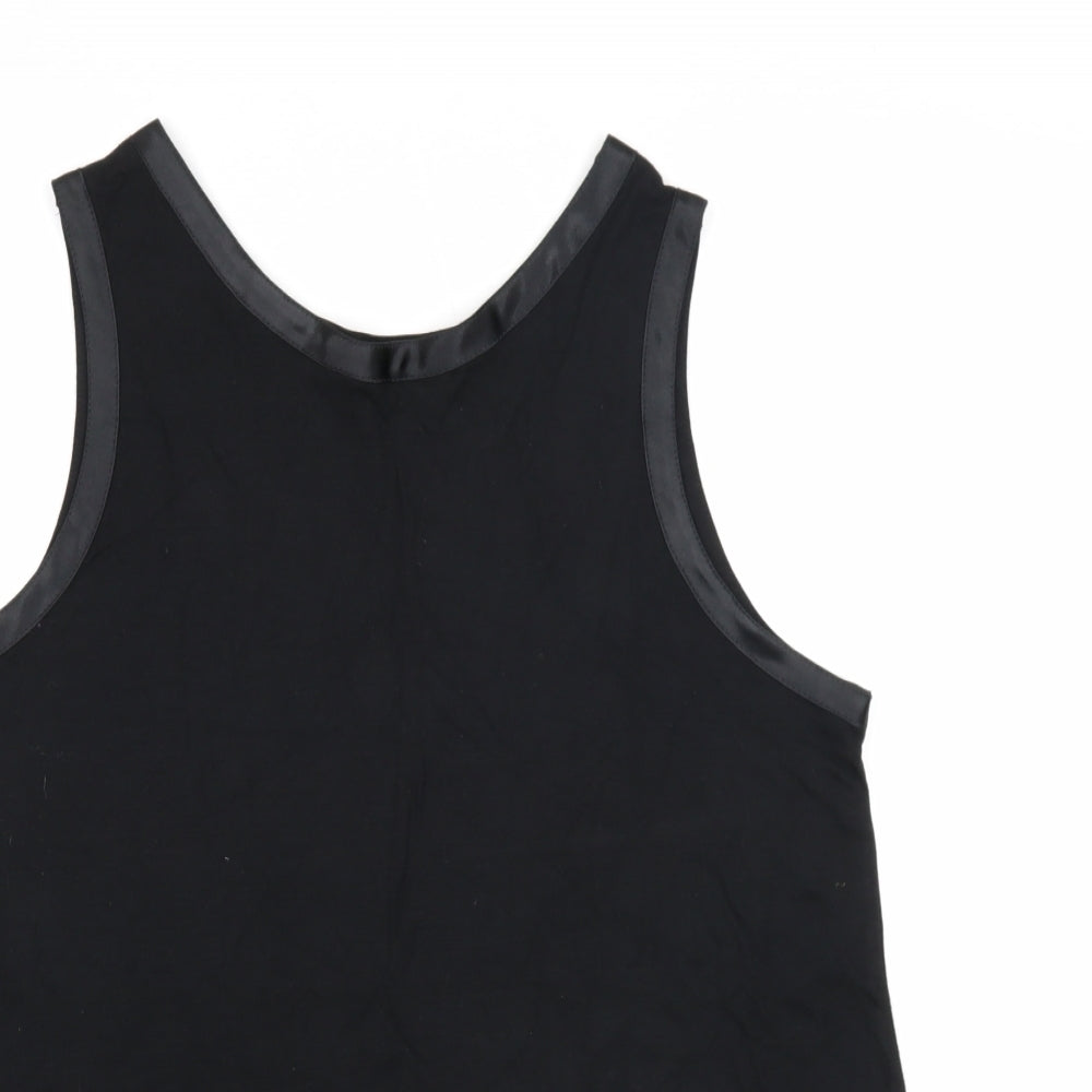 Marks and Spencer Womens Black Polyester Basic Tank Size 18 Round Neck
