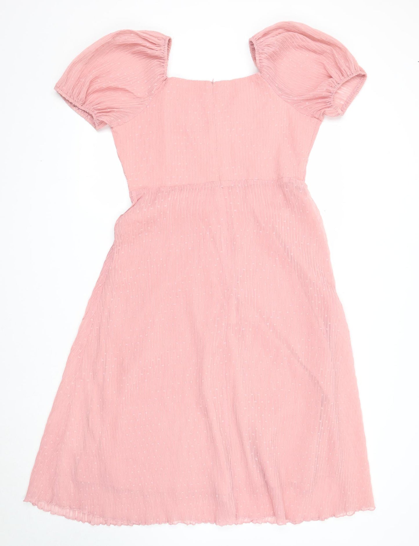 Quiz Womens Pink Polyester A-Line Size 14 V-Neck Zip