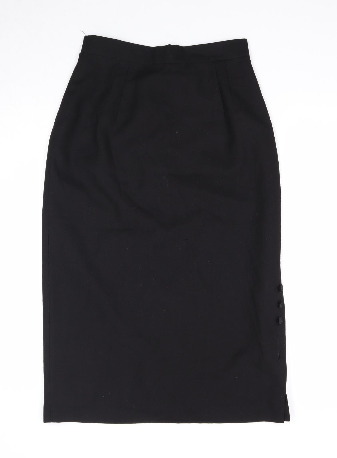 Richards Womens Black Polyester Straight & Pencil Skirt Size 12 Zip