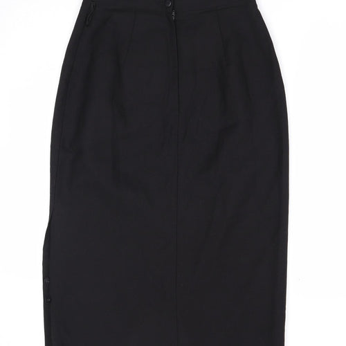 Richards Womens Black Polyester Straight & Pencil Skirt Size 12 Zip