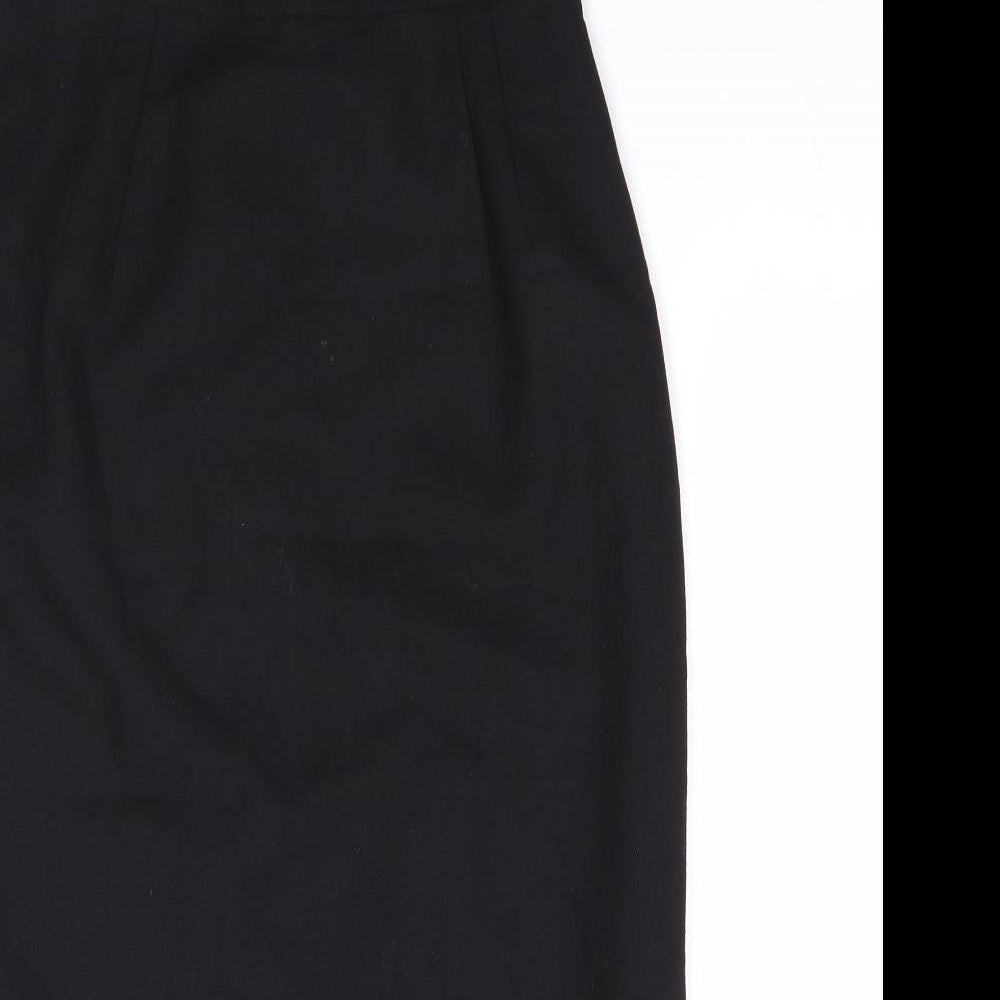 Richards Womens Black Polyester Straight & Pencil Skirt Size 12 Zip