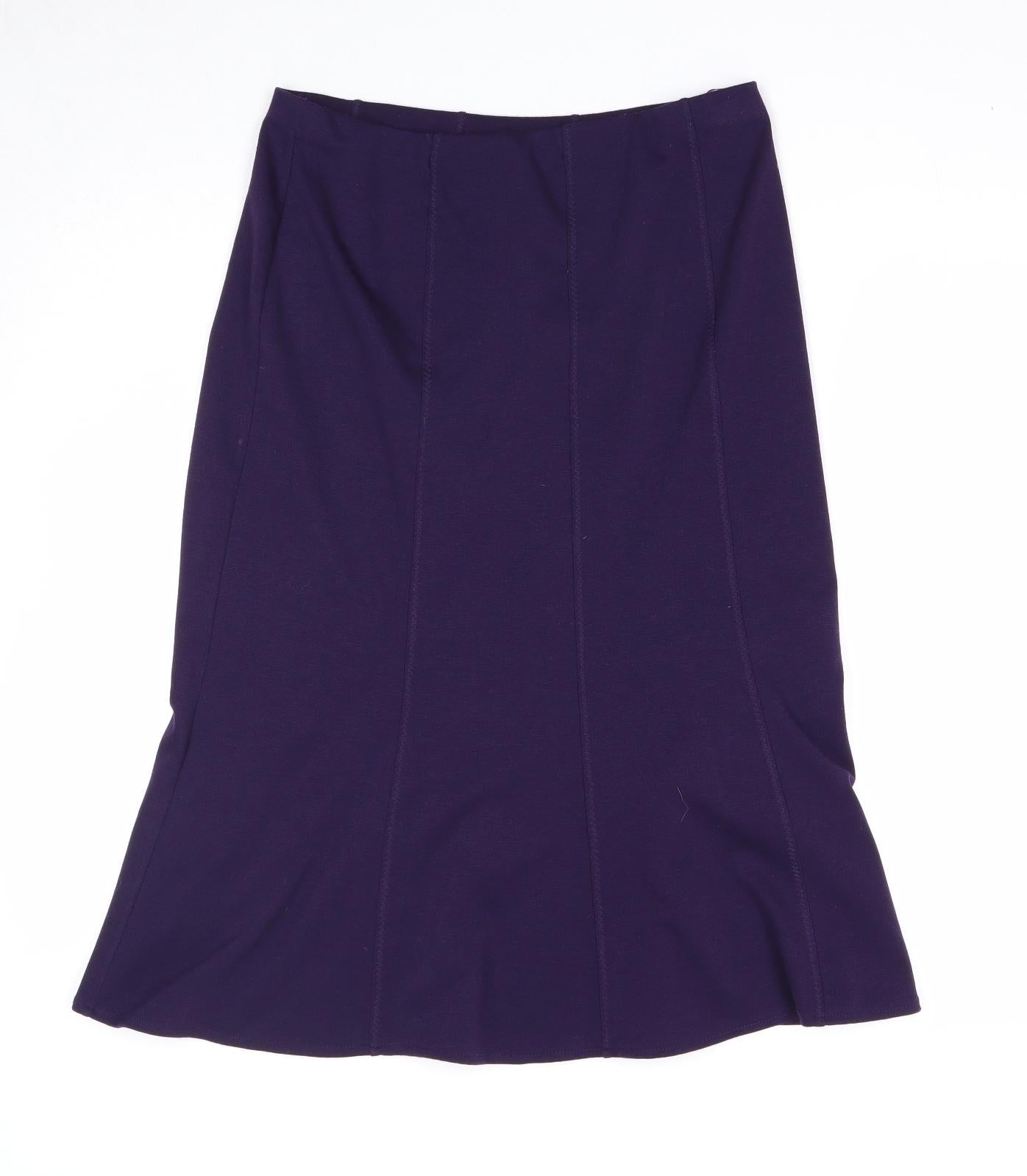 EWM Womens Purple Polyester Swing Skirt Size 12