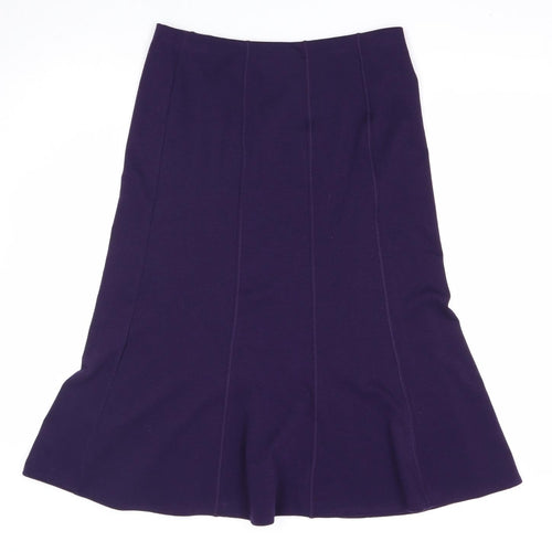 EWM Womens Purple Polyester Swing Skirt Size 12