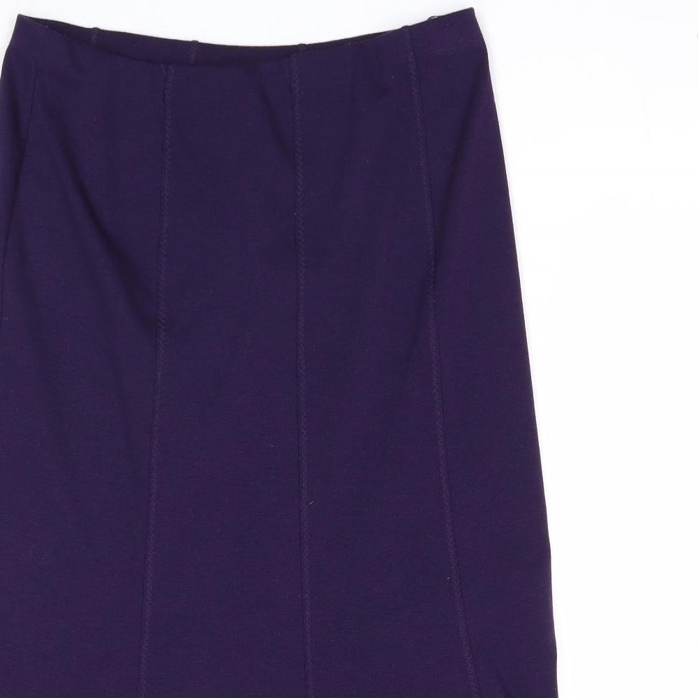EWM Womens Purple Polyester Swing Skirt Size 12