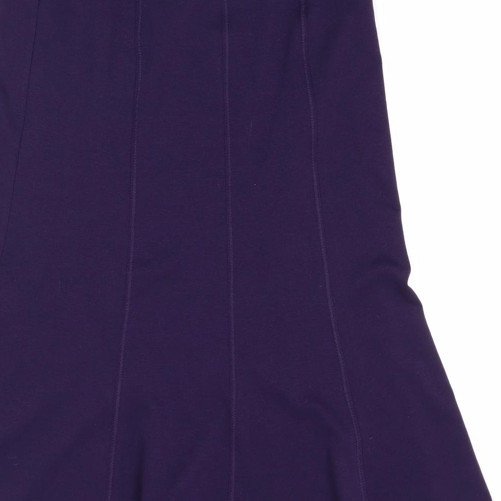 EWM Womens Purple Polyester Swing Skirt Size 12
