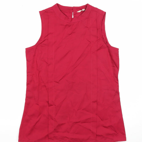 And Womens Red Lyocell Basic Tank Size 12 Round Neck