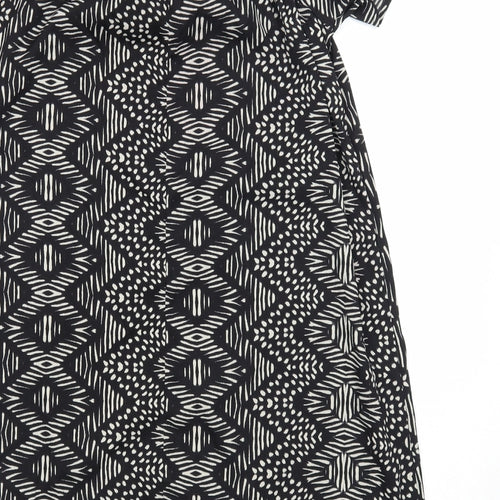 Atmosphere Womens Black Geometric Polyester Shift Size 14 Off the Shoulder Pullover