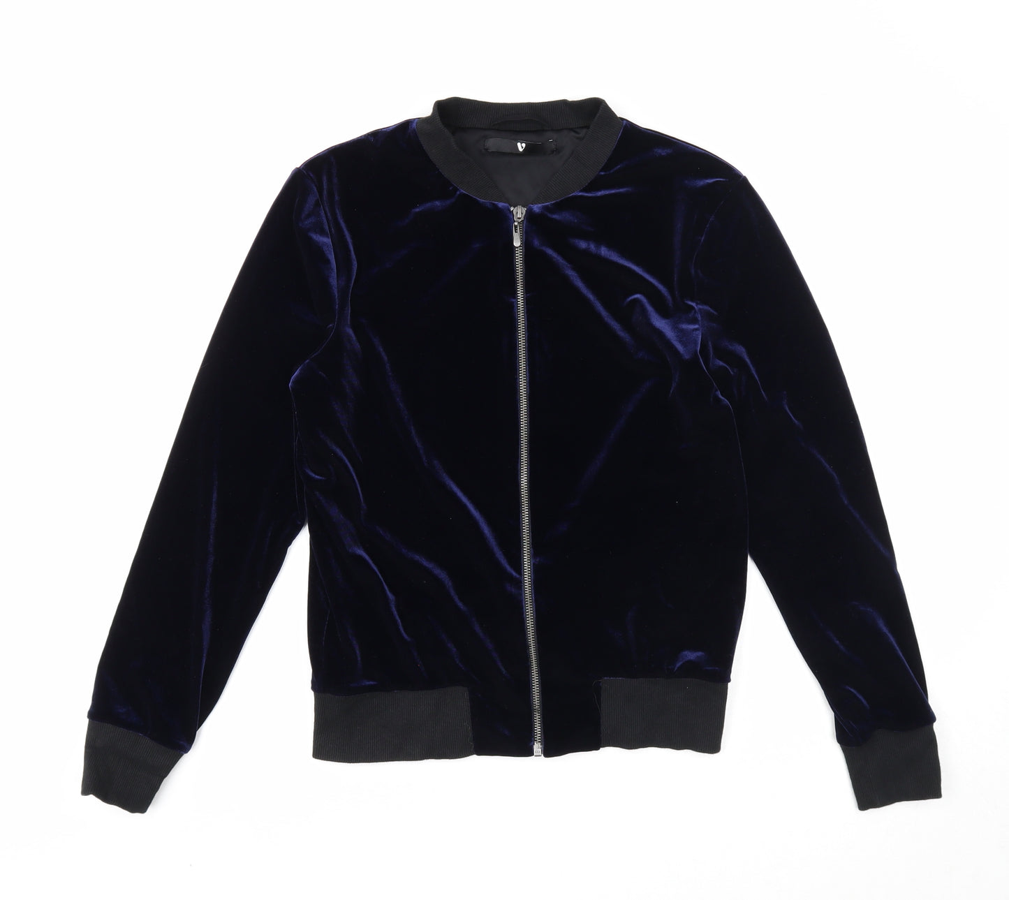 Very Womens Blue Bomber Jacket Jacket Size 8 Zip