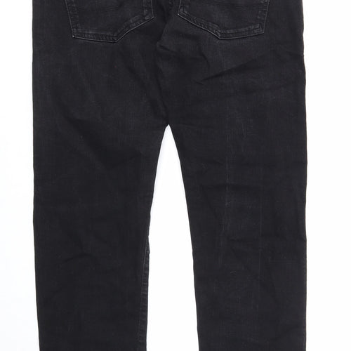 Ted Baker Mens Black Cotton Straight Jeans Size 32 in Regular Zip