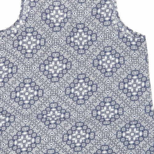 Atmosphere Womens Blue Geometric Polyester Basic Tank Size 12 Round Neck