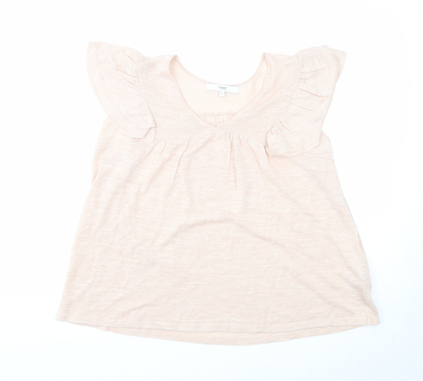 NEXT Womens Pink Acrylic Basic T-Shirt Size M V-Neck