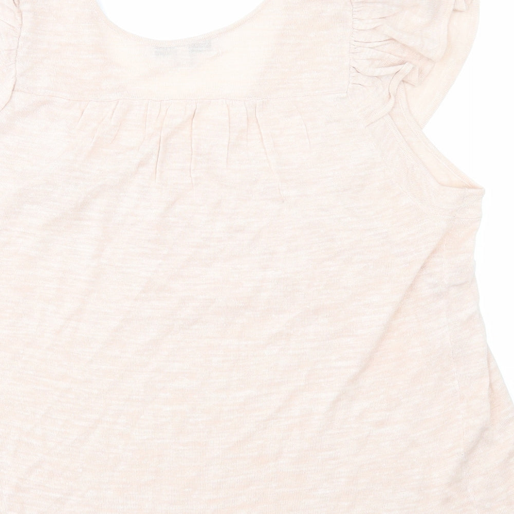 NEXT Womens Pink Acrylic Basic T-Shirt Size M V-Neck