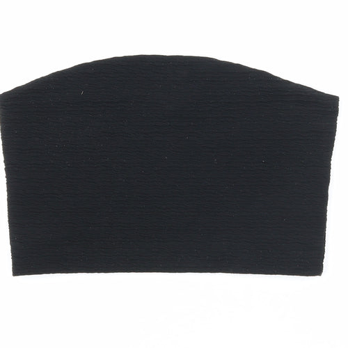 River Island Womens Black Polyester Cropped Tank Size 12 Off the Shoulder