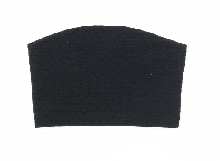 River Island Womens Black Polyester Cropped Tank Size 12 Off the Shoulder