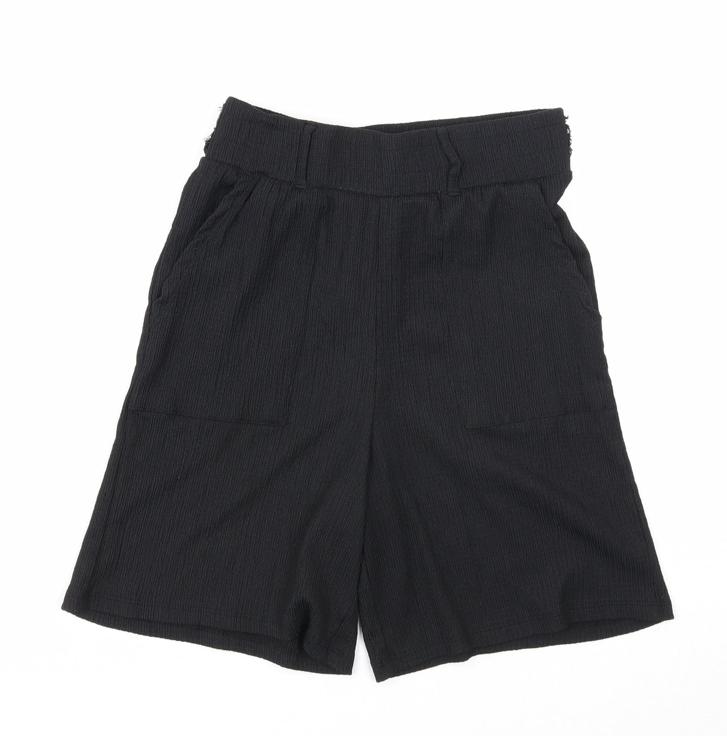George Womens Black Polyester Bermuda Shorts Size 8 Regular Pull On