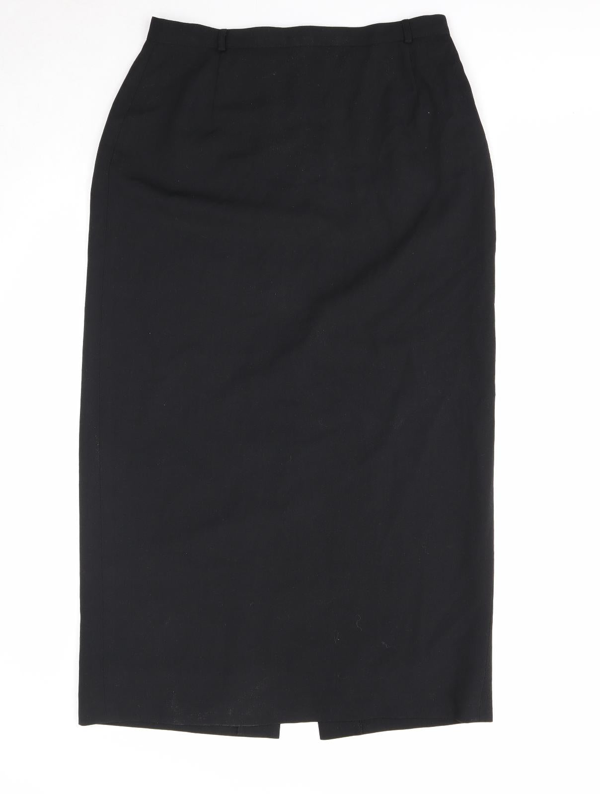 Bianca Womens Black Polyester Straight & Pencil Skirt Size 14 Zip