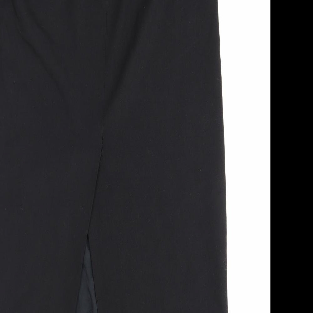 Bianca Womens Black Polyester Straight & Pencil Skirt Size 14 Zip