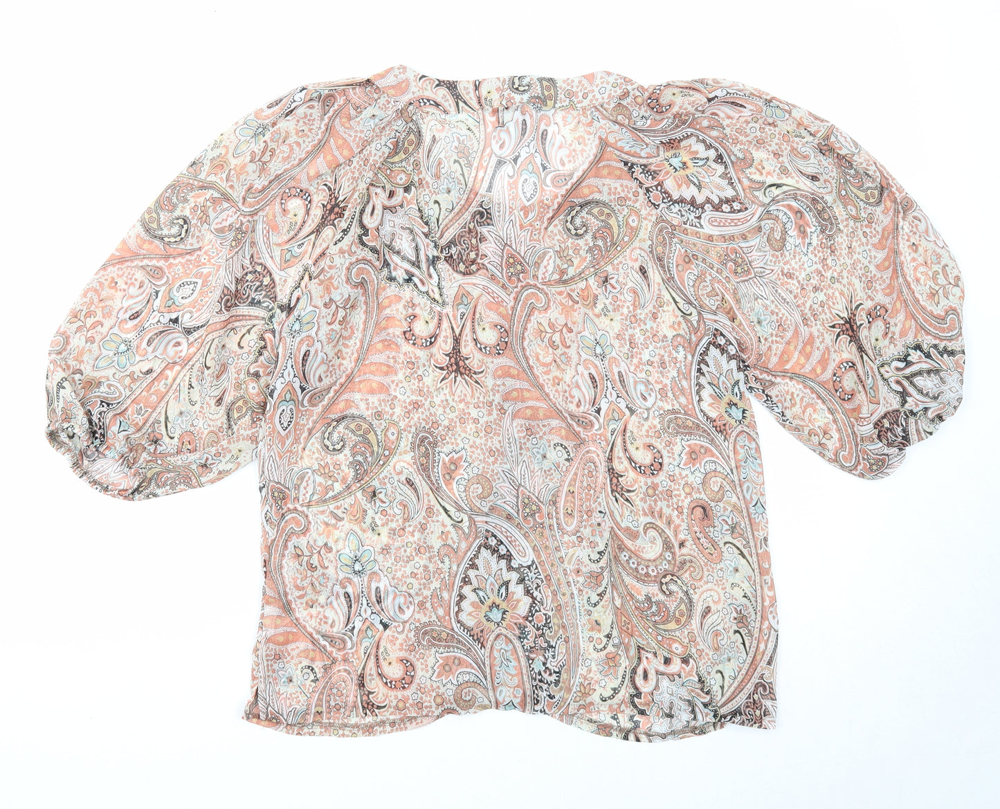 Afibel Womens Multicoloured Polyester Basic Blouse Size 14 Round Neck