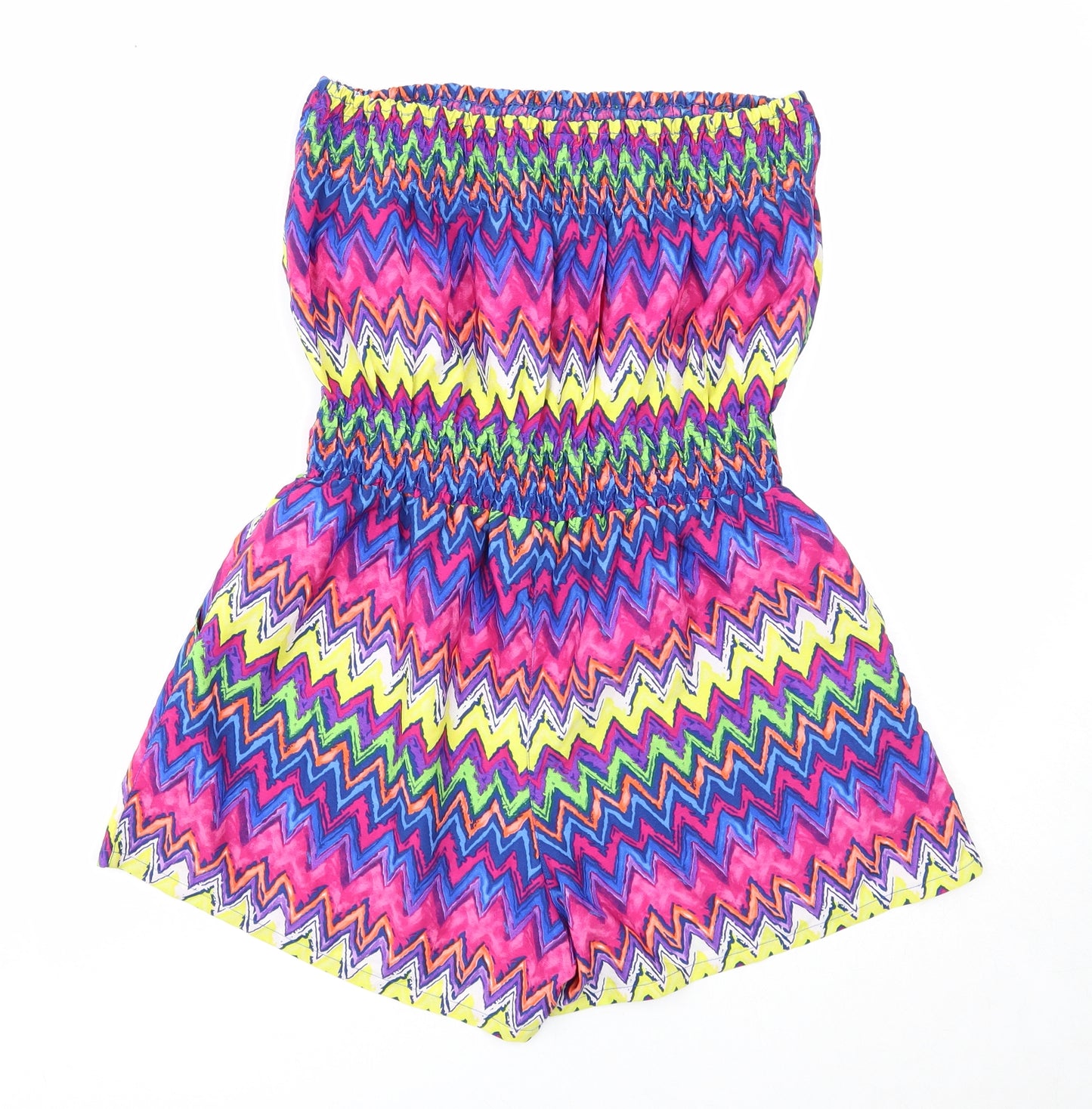 Ocean Club Womens Multicoloured Geometric Polyester Playsuit One-Piece Size 10 Pullover - Size 10-12