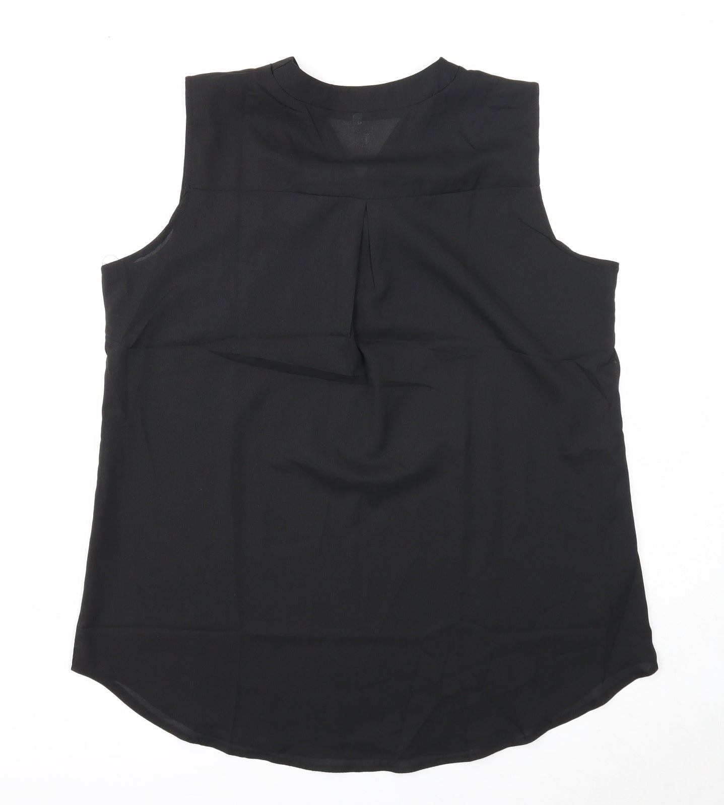 Preworn Womens Black Viscose Basic Tank Size XL V-Neck