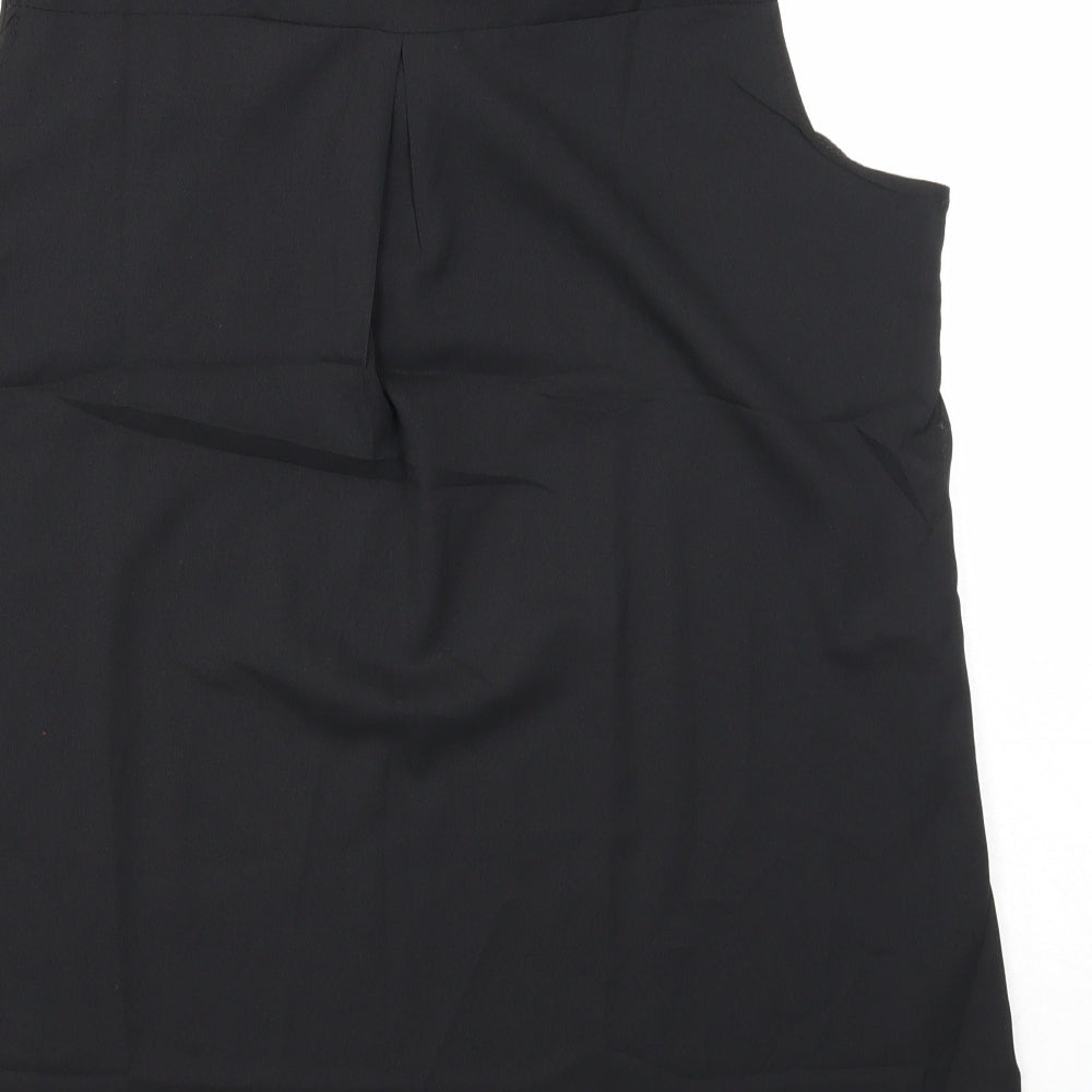 Preworn Womens Black Viscose Basic Tank Size XL V-Neck