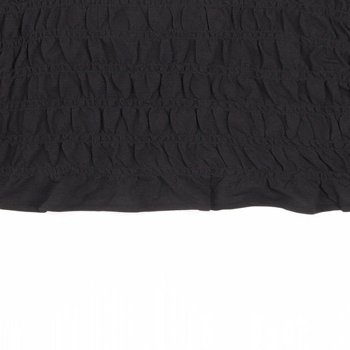 Divided Womens Black Polyester Cropped T-Shirt Size M Round Neck