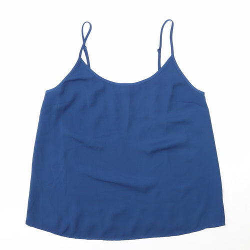 NEXT Womens Blue Polyester Basic Tank Size 8 Round Neck