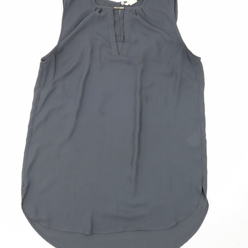 H&M Womens Grey Polyester Basic Blouse Size 8 Round Neck