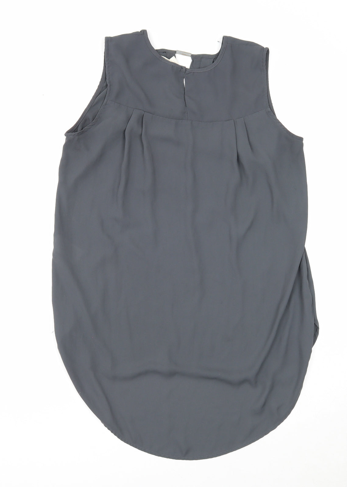 H&M Womens Grey Polyester Basic Blouse Size 8 Round Neck