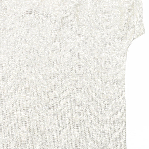 Papaya Womens Gold Polyester Basic T-Shirt Size 12 Round Neck