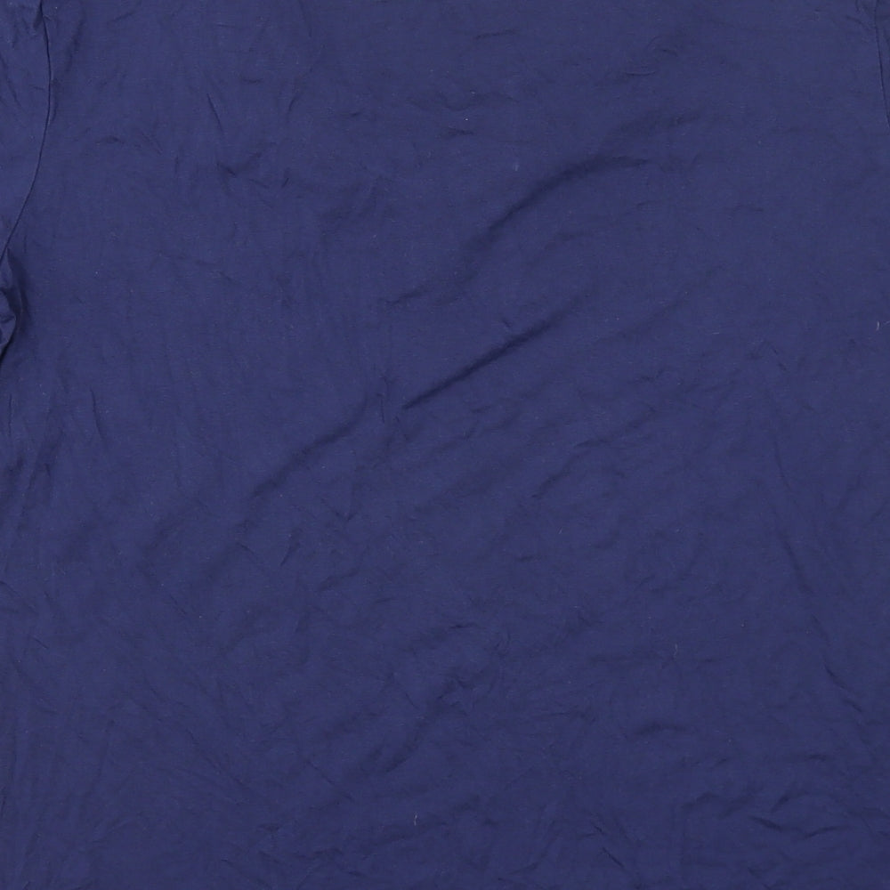 Just Elegance Womens Blue Cotton Basic T-Shirt Size 16 Round Neck