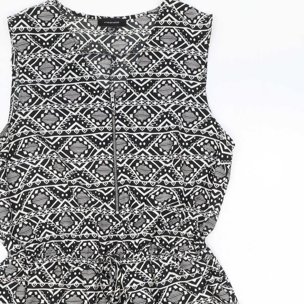 Atmosphere Womens Black Geometric Polyester Playsuit One-Piece Size 18 Zip
