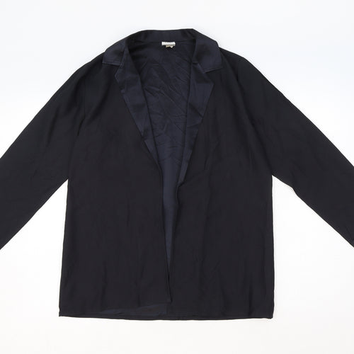 St Michael Womens Black Polyester Basic Blouse Size 12 Collared