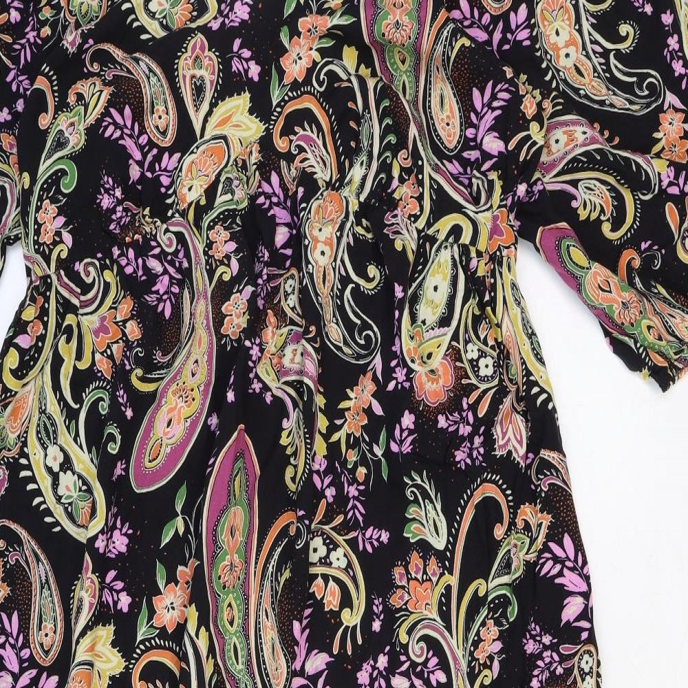 Papaya Womens Multicoloured Paisley Viscose Maxi Size 16 V-Neck Pullover