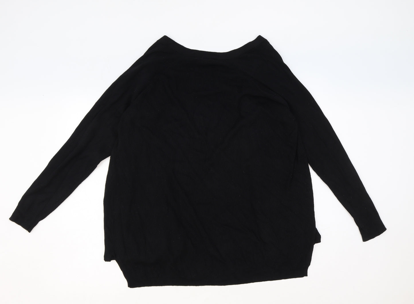 Marks and Spencer Womens Black V-Neck Polyester Cardigan Jumper Size L