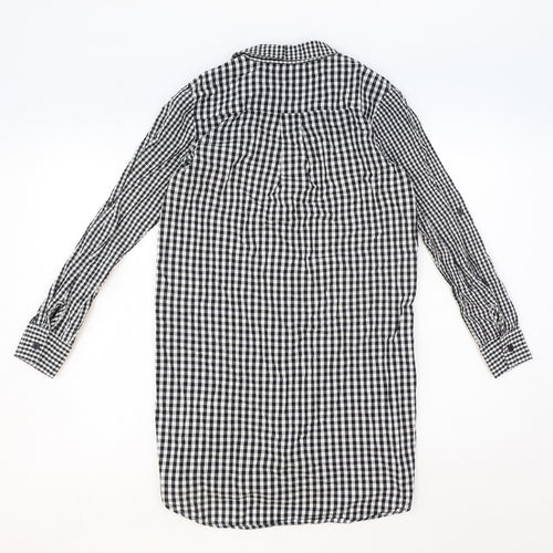 Cameo Rose Womens Black Geometric Cotton Basic Button-Up Size 10 Collared