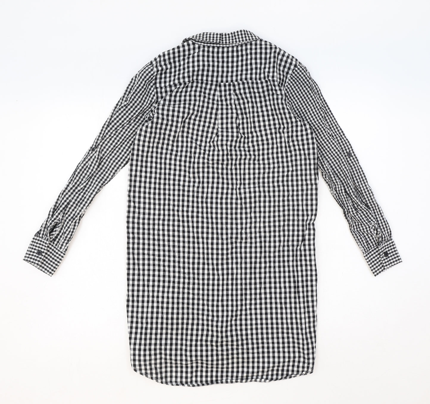 Cameo Rose Womens Black Geometric Cotton Basic Button-Up Size 10 Collared