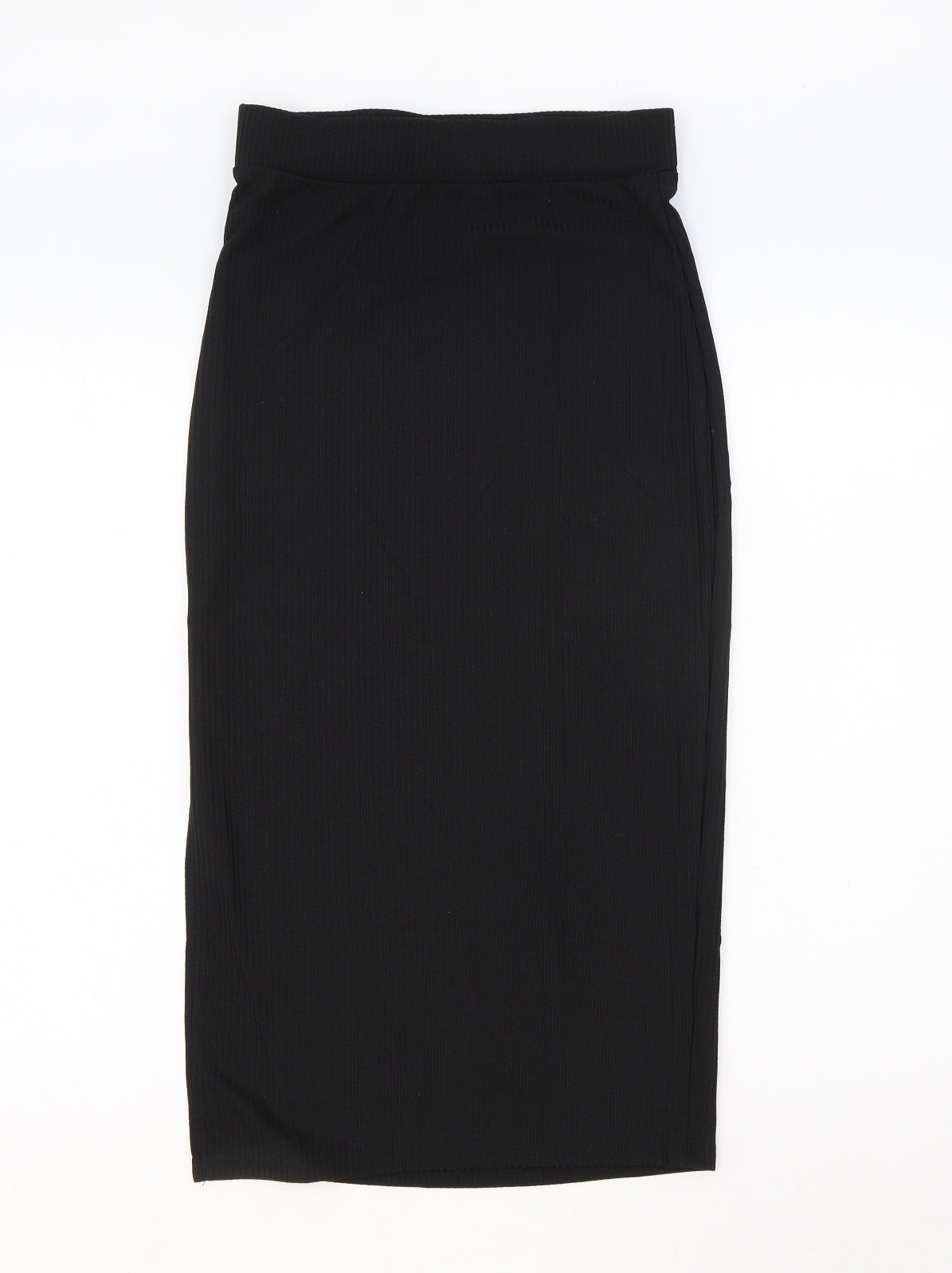 SheIn Womens Black Polyester Straight & Pencil Skirt Size S Drawstring