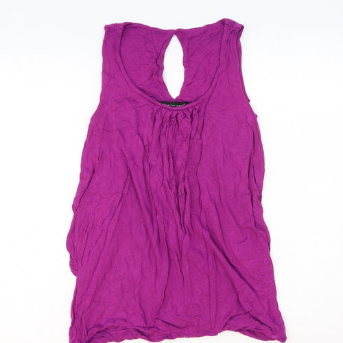 Dorothy Perkins Womens Pink Viscose Basic Tank Size 8 Round Neck