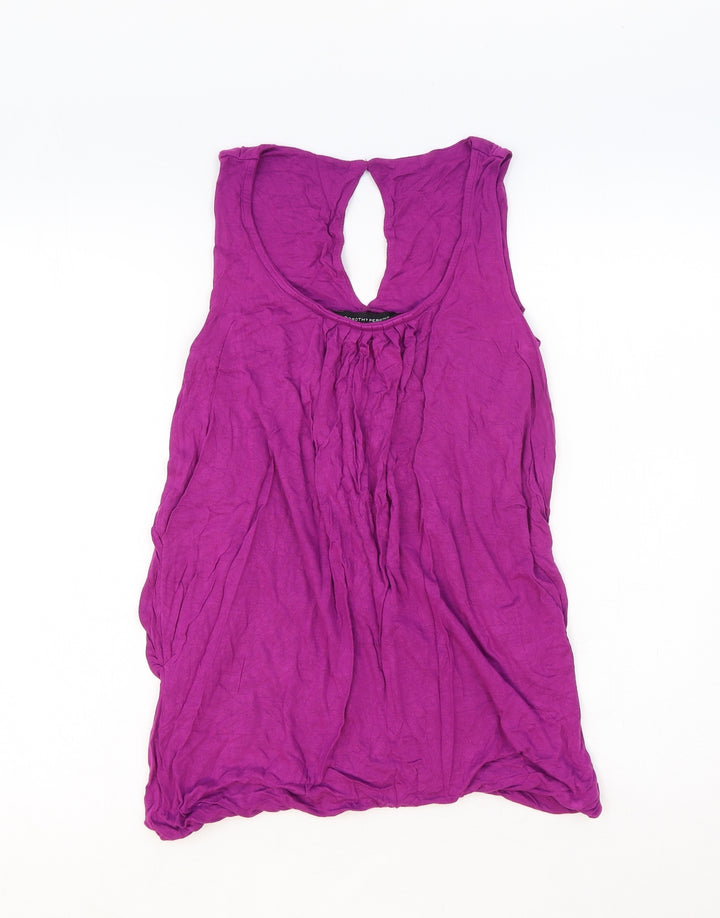 Dorothy Perkins Womens Pink Viscose Basic Tank Size 8 Round Neck